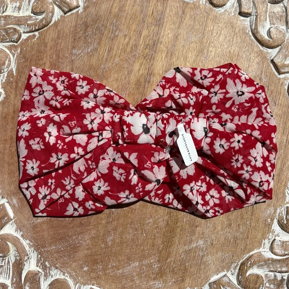 Anthropologie Headband in Red Floral Motif. Brand new!